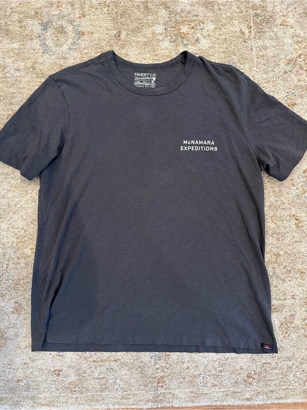 Faherty Charcoal McNamara Expeditions Short Sleeve Tee